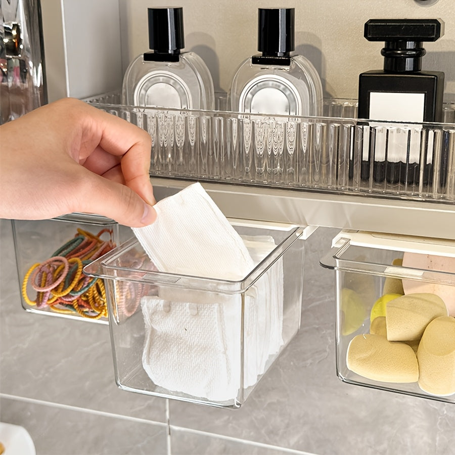 Convenient Cosmetic Organizer for Wall Mounting or Desktop Use - Easy Installation, Ideal for Organizing Cosmetics and Toiletries in Bathroom or Bedroom