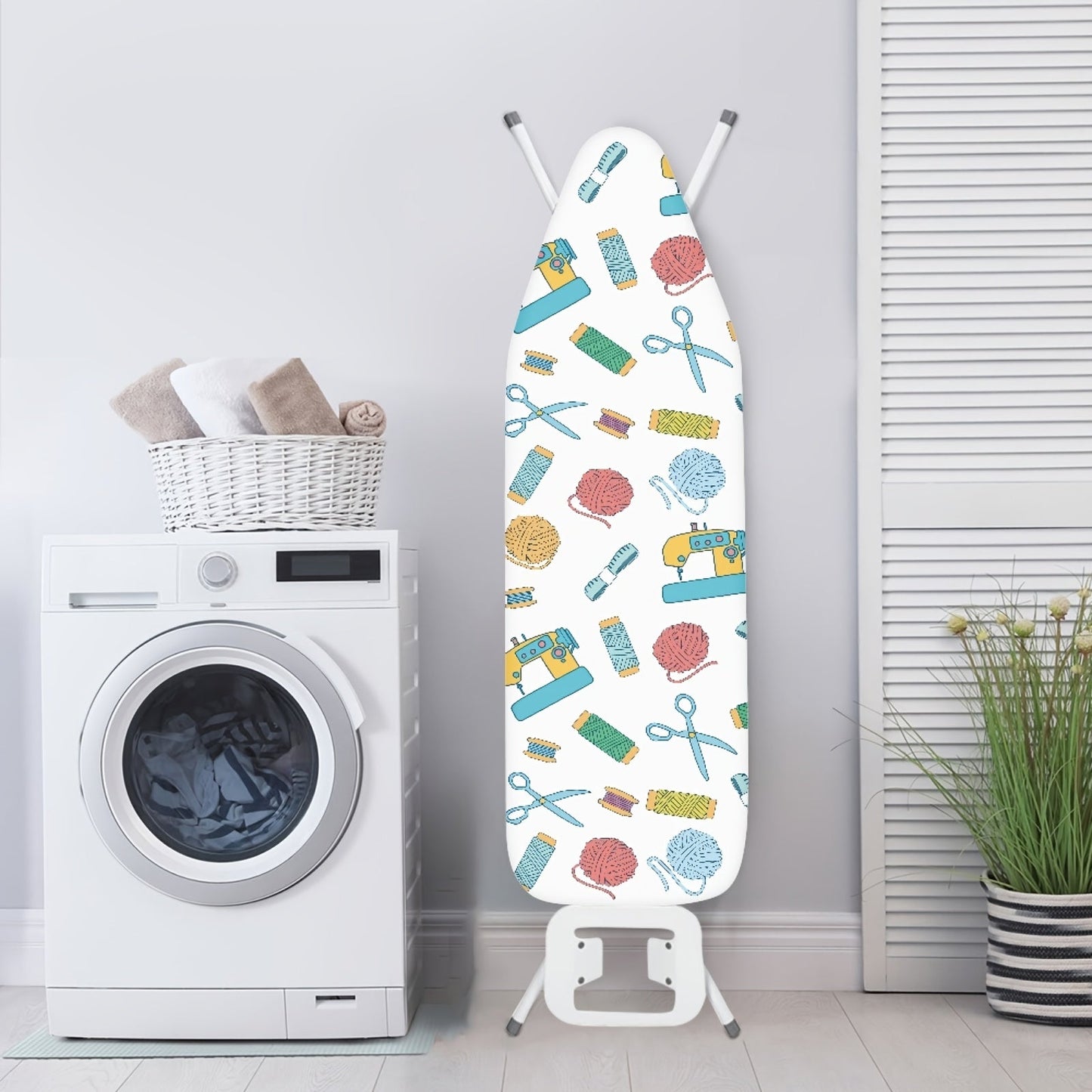 Cartoon Ironing Board Cover with Elastic Edge - Craft-Friendly, Stain-Resistant, Non-Slip, Standard Size - Ideal for Home Laundry Room Sewing Machines