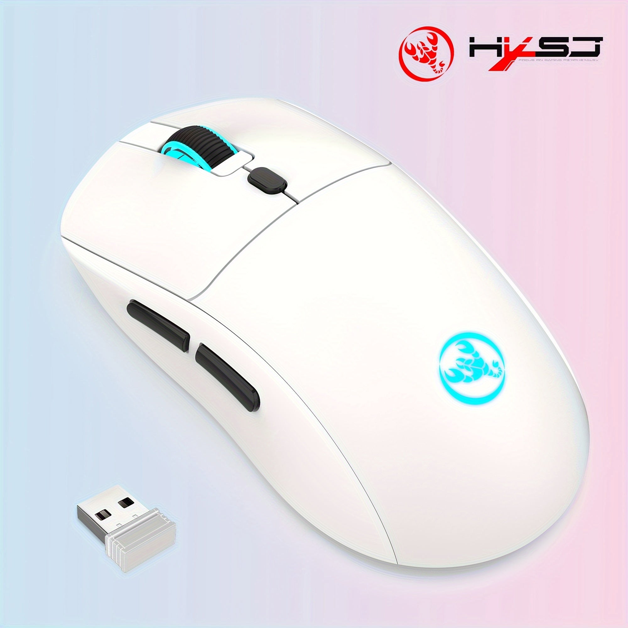 HXSJ-T20 wireless 2.4G mouse with 650mAh battery, ideal for gaming and office use on PC, laptop, and Mac