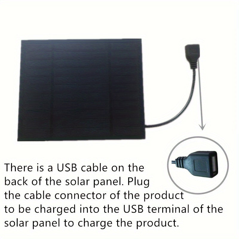 5W Portable Solar Panel Charger Kit with USB Cables - Perfect for Outdoor Emergencies, Powers Fans, Lights, Flashlights - Durable PET Laminated, Includes Battery Indicator, Solar Phone