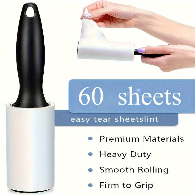 Super Sticky Roller Set removes pet hair from clothes, furniture, and carpets with ease. Contains 60 sheets per roll.