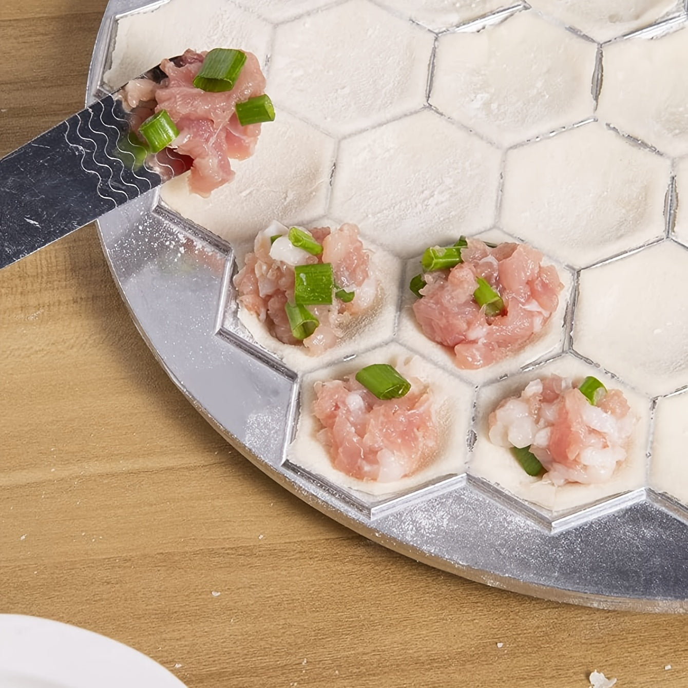 Wonton Mold with 37 Silvery Holes