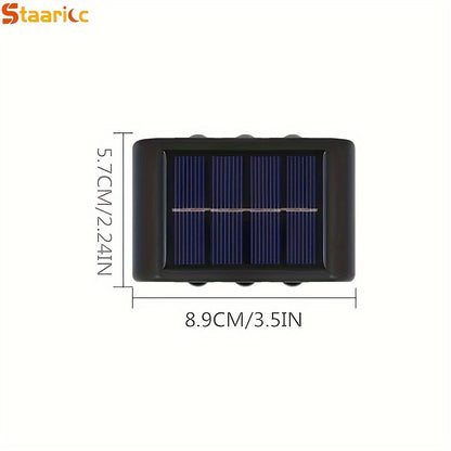 Solar Wall Lights for Outdoor Decoration - Set of 8/6/4/2 LED lights for Courtyard, Street, Fence, Garage, Garden.