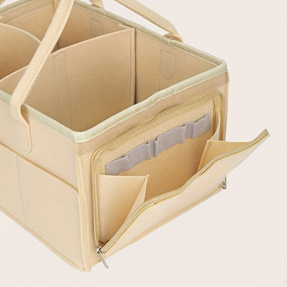 Large capacity khaki diaper storage bag with zipper for organizing diapers, perfect gift for holidays such as Christmas, Halloween, Thanksgiving, New Year's, Easter, and Valentine's Day.