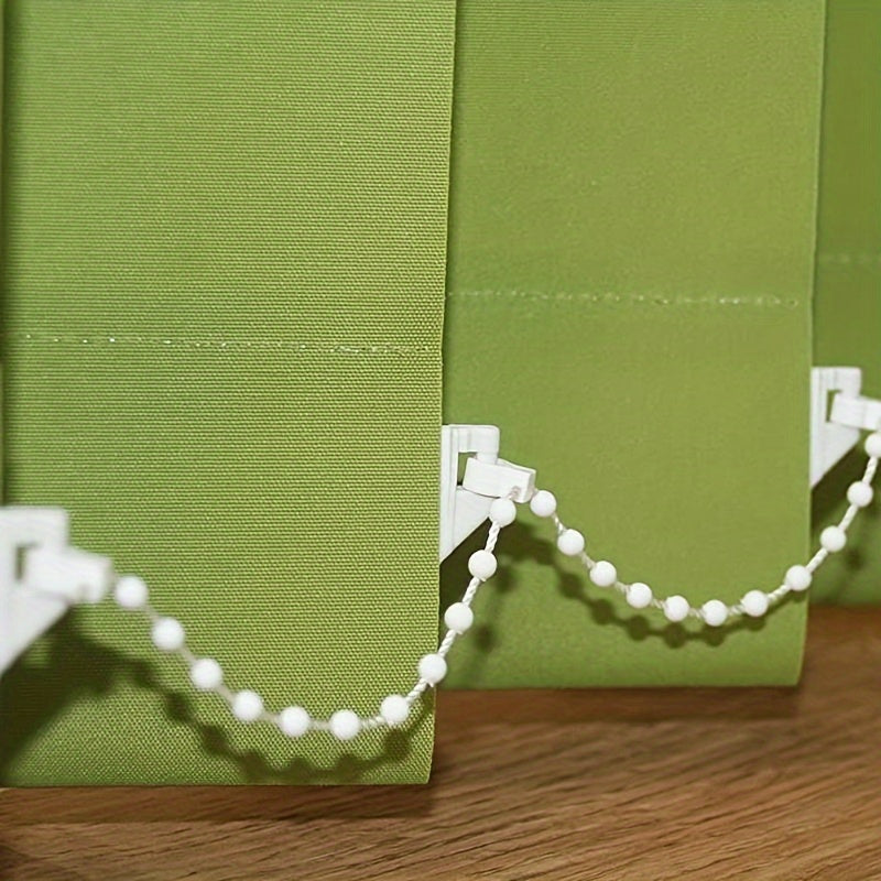 1 piece of 10-meter long beaded chain for vertical blinds, suitable for roller blinds. This white chain is a replacement accessory for vertical blinds.