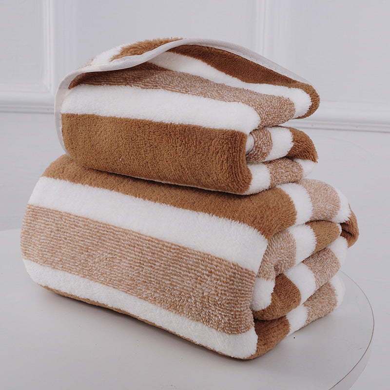 Wholesale Thick Striped Towels for Face Washing, Enhanced Absorbency, Suitable for Home Use across Borders