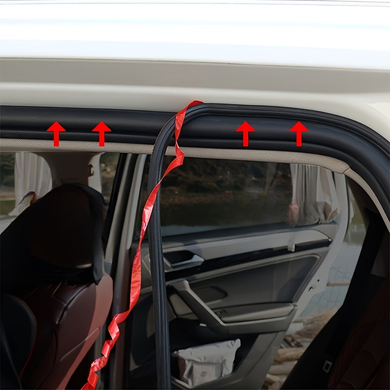 1pc Universal Double-Layer Rubber Car Door Seal Strip for noise reduction, weatherproofing, soundproofing, and shock absorption. Features a 5-hole design for easy installation on the left