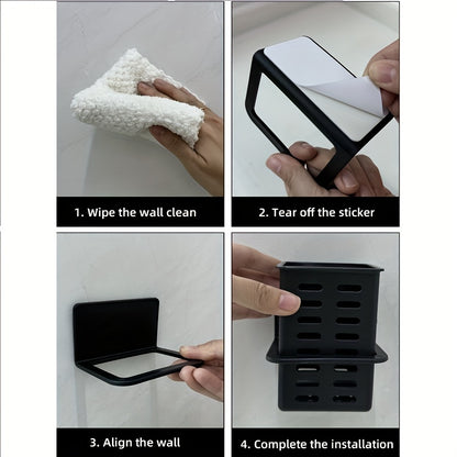 1 wall-mounted toothbrush holder for bathroom storage and organization with multifunctional toothpaste and toothbrush container.