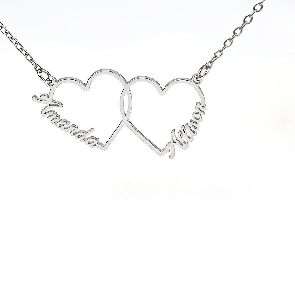 Engraved Heart and Name Couples Necklace in 18K Gold Plated Stainless Steel, Stylish Boho Pendant, Perfect for Everyday Wear and Special Occasions, Versatile Jewelry Piece for All Seasons.