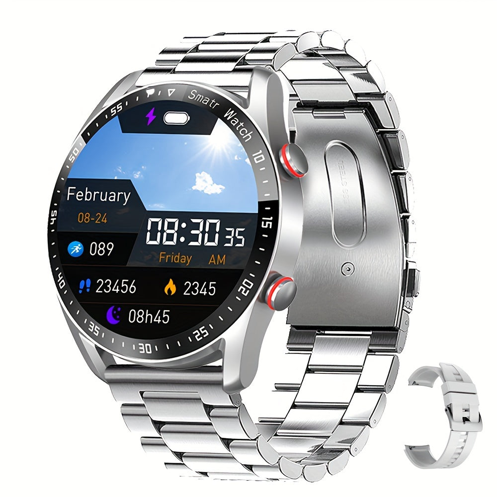 2024 Men's Wireless Smartwatch with Sports & Fitness Features, Sleep Monitoring, Step Counting, Calorie Tracking, iPhone/Android Compatibility.