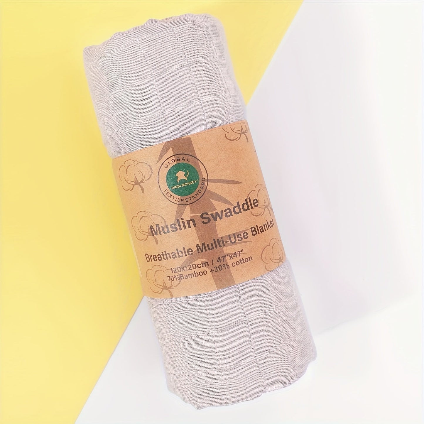 Sumptuously Soft and Breathable Bamboo Swaddle Blanket from Bindimonkey - Gentle on Skin, Hand Wash Recommended, Must-Have for Babies