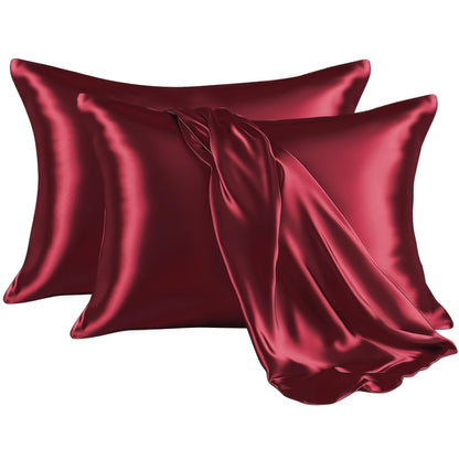 Set of 2 Satin Pillowcases for Luxurious Home Bedding