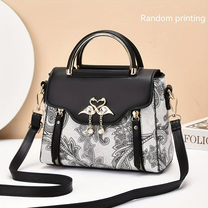 New high-end textured women's bag: stylish and practical printed handbag that can be worn as a trendy shoulder bag or crossbody for fashionable ladies.