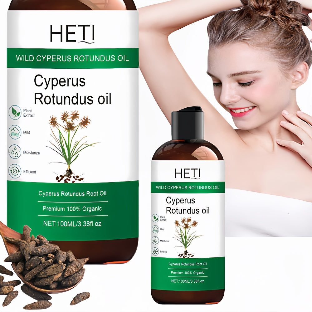 100ML Cyperus Rotundus Oil for hair removal care, 100% plant essential oil, suitable for hair and body, non-greasy, moisturizing, and easily absorbed.