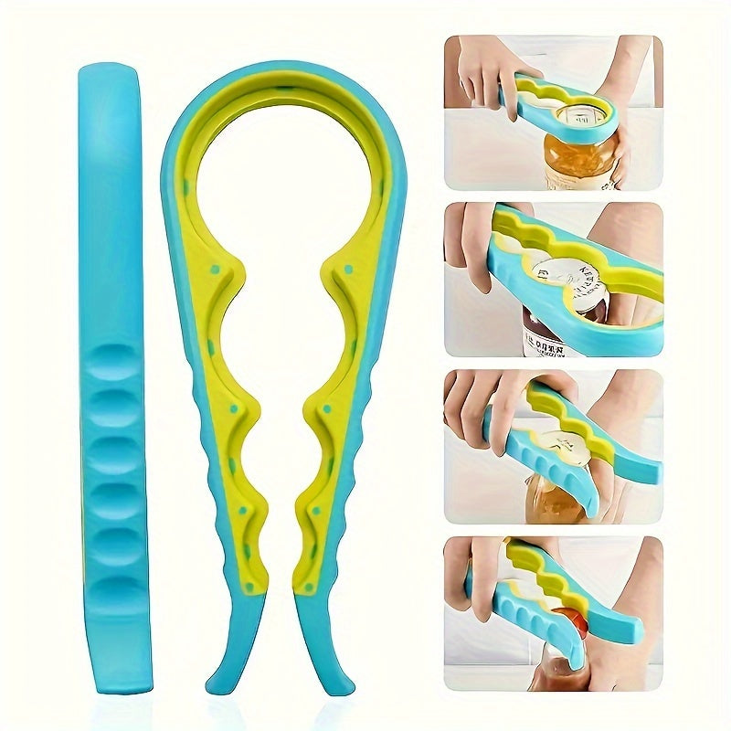 Ergonomic can opener designed for weak hands, seniors, and arthritis patients, made of plastic.