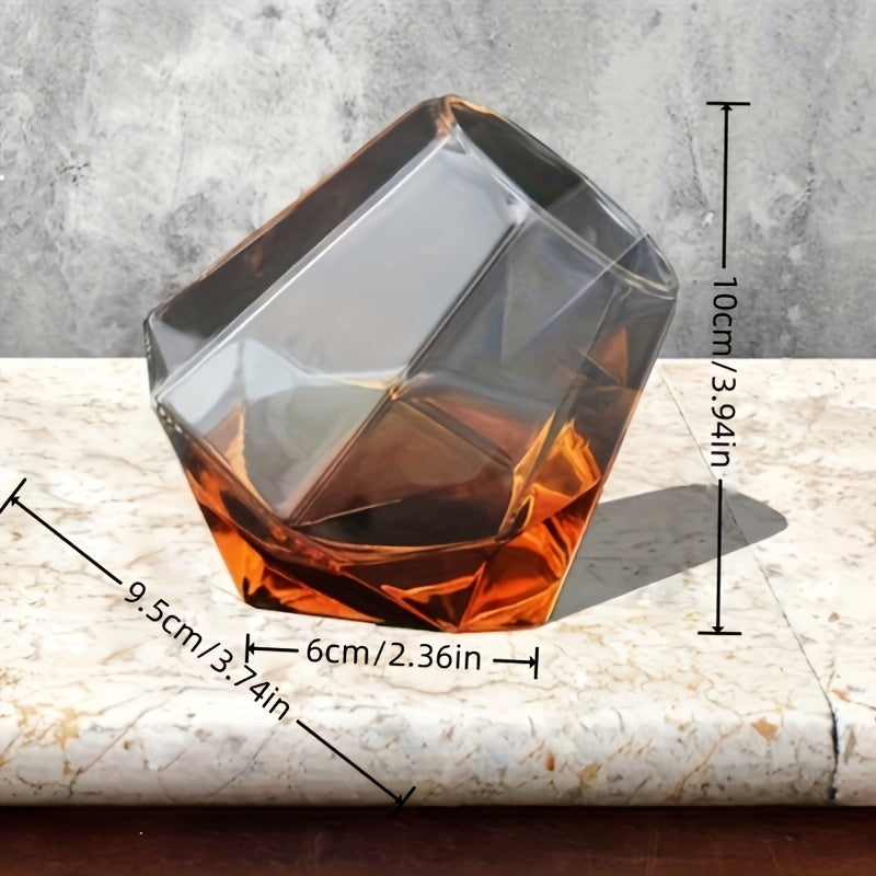 Gravity-defying whiskey glass designed for stability and durability, ideal for bars, hotels, and home.