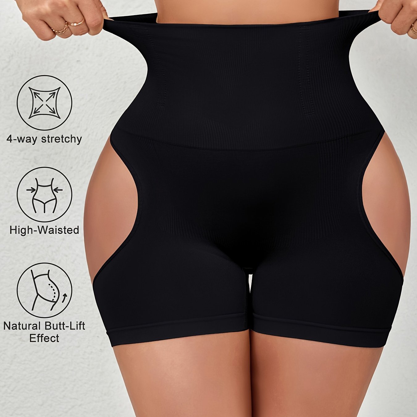 High-waisted panties for women with slim waist and tummy control, paired with buttocks-lifting boxer pants for body shaping.