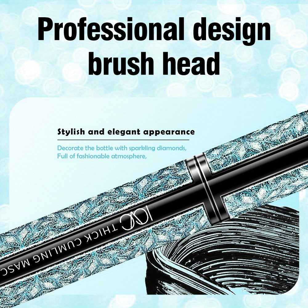 4D Fiber Waterproof Black Mascara for long, thick, and smudge-proof lashes.