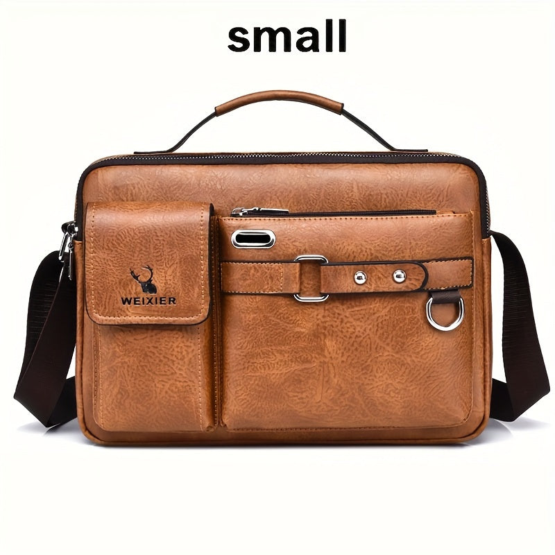 Weixier Men's Business Crossbody Bag made of PU material, suitable as a gift for Father or Anniversary.