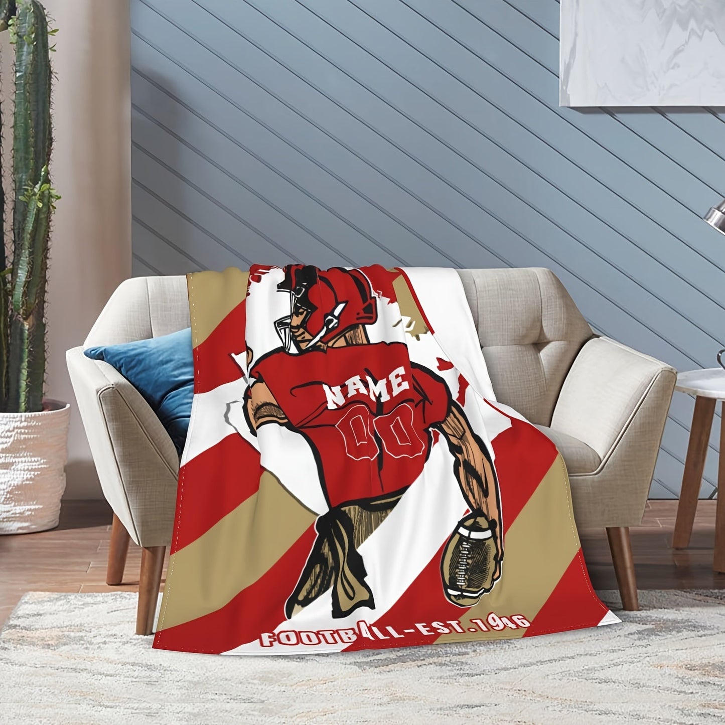 Personalized San Francisco Throw Blankets with Custom Name - Perfect Home Decor for Men, Women, and Boys. Ideal Gift for Football Fans!