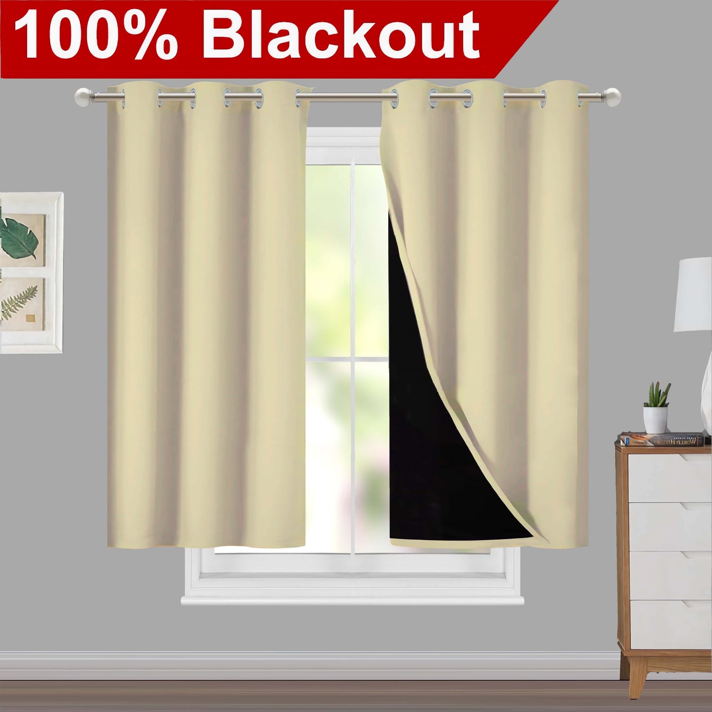 Versatile blackout curtains suitable for living rooms, bedrooms, kitchens, bathrooms, and home decor.