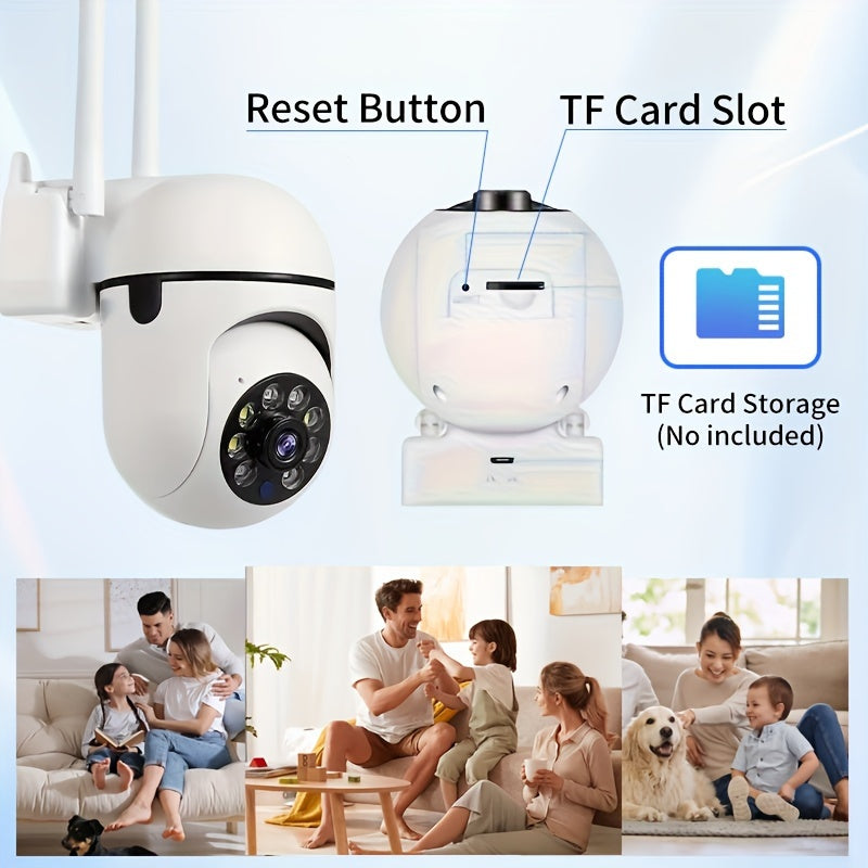 Monitor your home outdoors with the 1080P HD Wireless Home Security Camera. This camera features night vision, USB charging, and smartphone app control for easy monitoring.