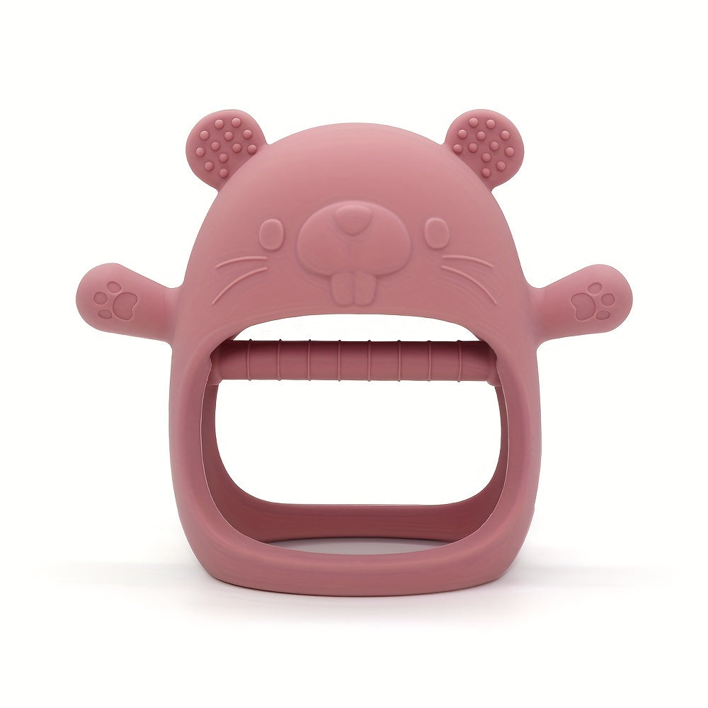 Baby Silicone Teether - High-Quality Food-grade Teething Toy for Newborns. Perfect Thanksgiving or Christmas Gift. Securely Designed to Prevent Falling Off.