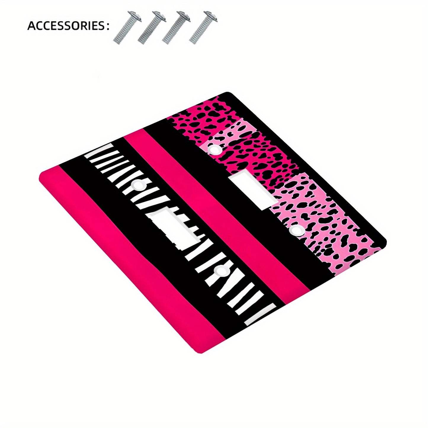 Pink Leopard & Zebra Switch Cover - Decorative Wall Plate for Home Lighting