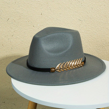 Men's Fashionable Wide-Brimmed Solid Color Hat Charm