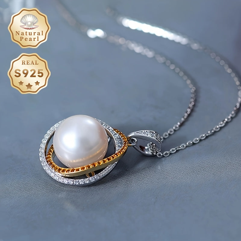 Experience elegance with the MUFAN Elegant Simple Style pendant necklace. Crafted from 925 sterling silver and featuring a stunning freshwater pearl, this necklace is perfect for those born in June. Each natural stone boasts unique patterns, growth