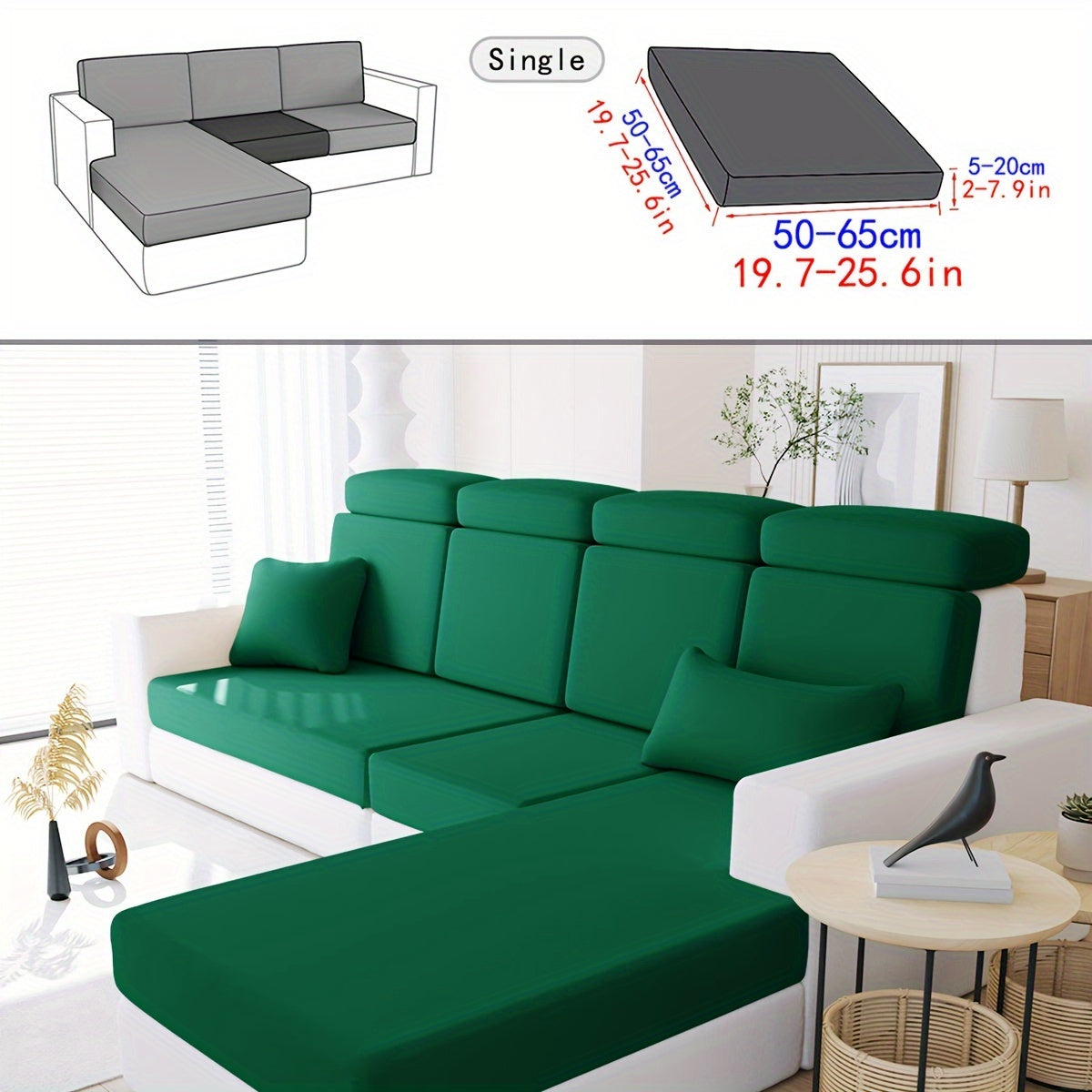 Solid color elastic dirt-resistant cushion cover.