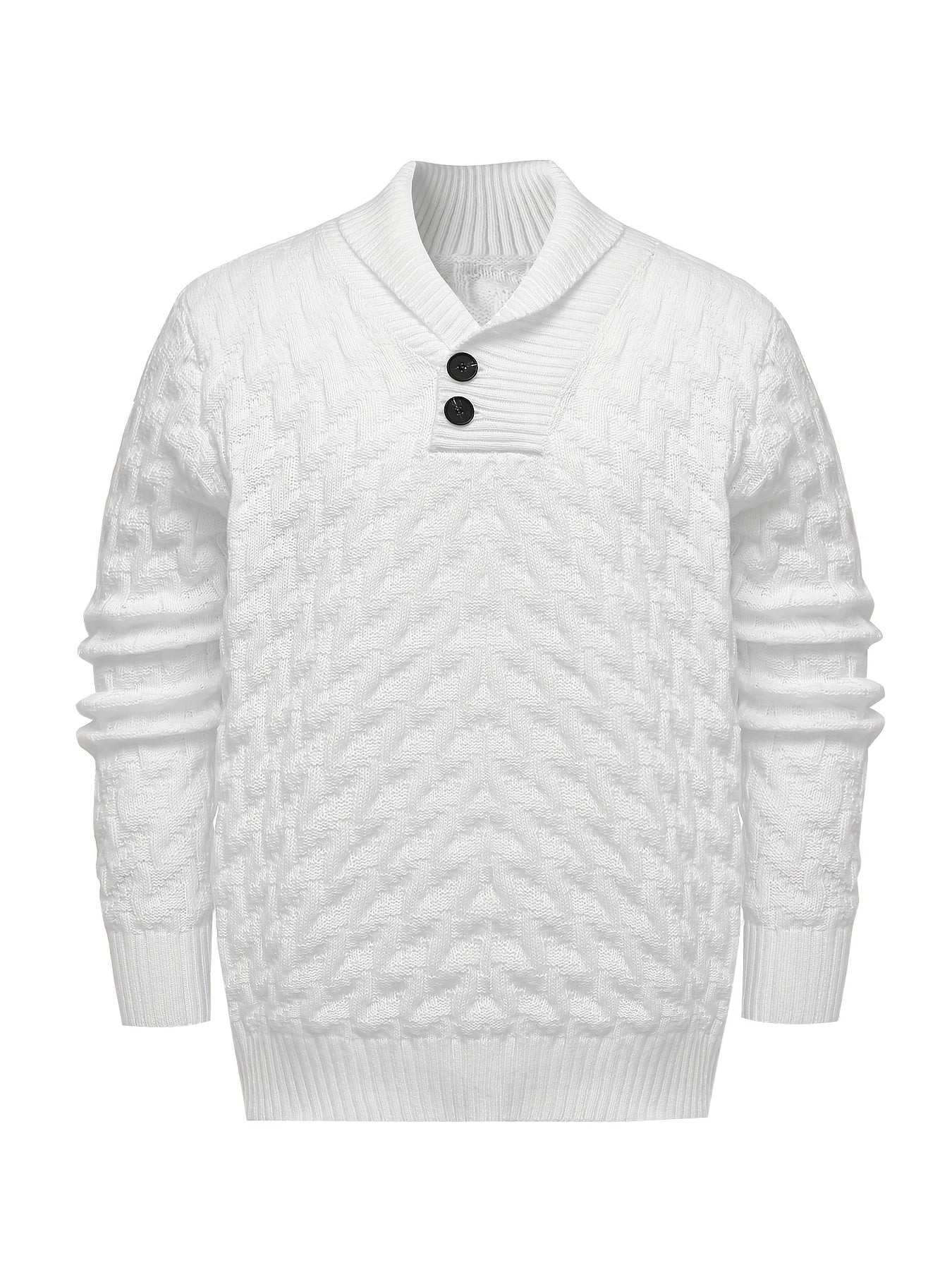 Men's plus size knit sweater with button detail, perfect for autumn/winter.