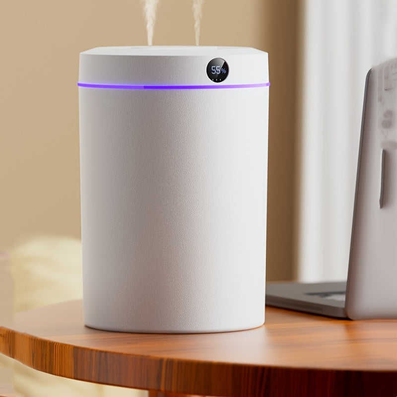 One piece 5L Ultrasonic Cool Mist Humidifier with Quiet Operation, Digital Display, USB Power, for Living Room and Bedroom, doubles as Air Purification Aroma Diffuser.