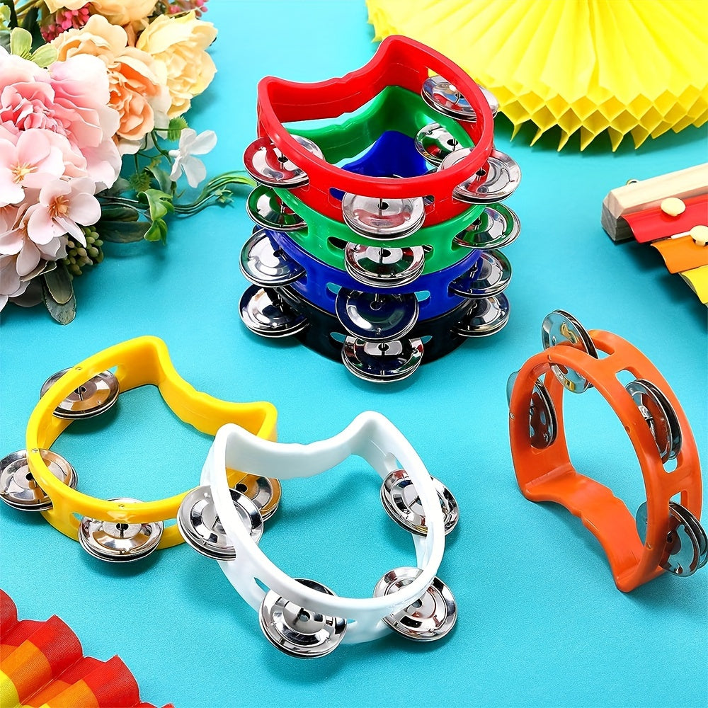 Plastic hand tambourine with 4 bells and ABS construction for musical performances. Great for parties, concerts, and Eid celebrations.