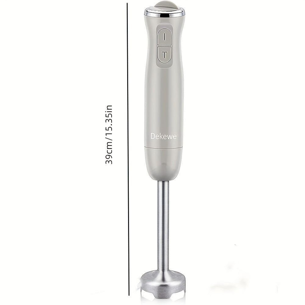 Set of 3 includes a hand blender with electric whisk and milk frother, a puree stick with stainless steel mixing base, and a stainless steel puree stick with 12 adjustable speeds.