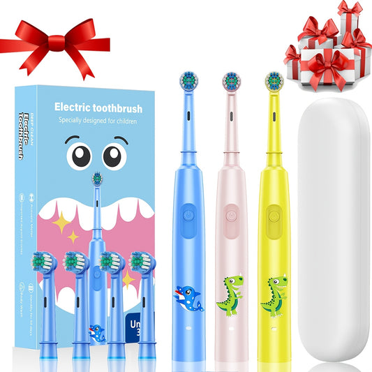 Youth electric toothbrush with 3 modes, USB rechargeable, and soft bristles for deep cleaning.