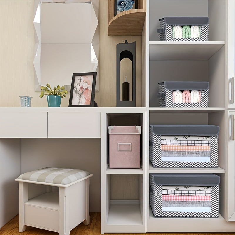 4 collapsible storage bins for closets.