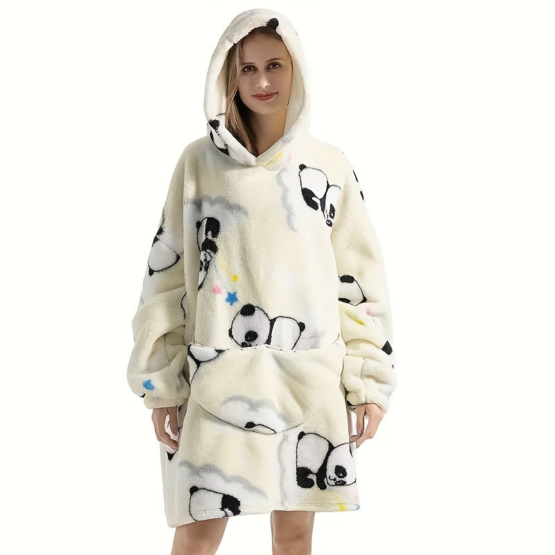 Hooded Lazy Blanket Sweatshirt: Stay Cozy Indoors or Outdoors with this Wearable Fleece Robe