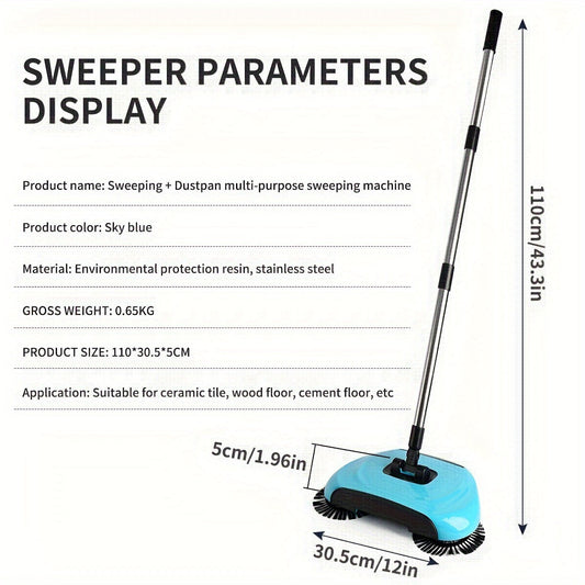 Top Pick: Versatile 3-in-1 Handheld Sweeper Set - Includes Spin Mop, Broom & Dustpan Combo for Effortless Floor Cleaning | Perfect for Hard Surfaces in Kitchen, Bathroom & Living Room | Tough Plastic Cleaning Tool for Long-Lasting Use