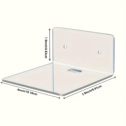 Pack of 3 Small Acrylic Floating Shelves for Wall, Ideal for Hanging Plants and Toys, Bedroom Decor Shelf with Adhesive for Picture Display