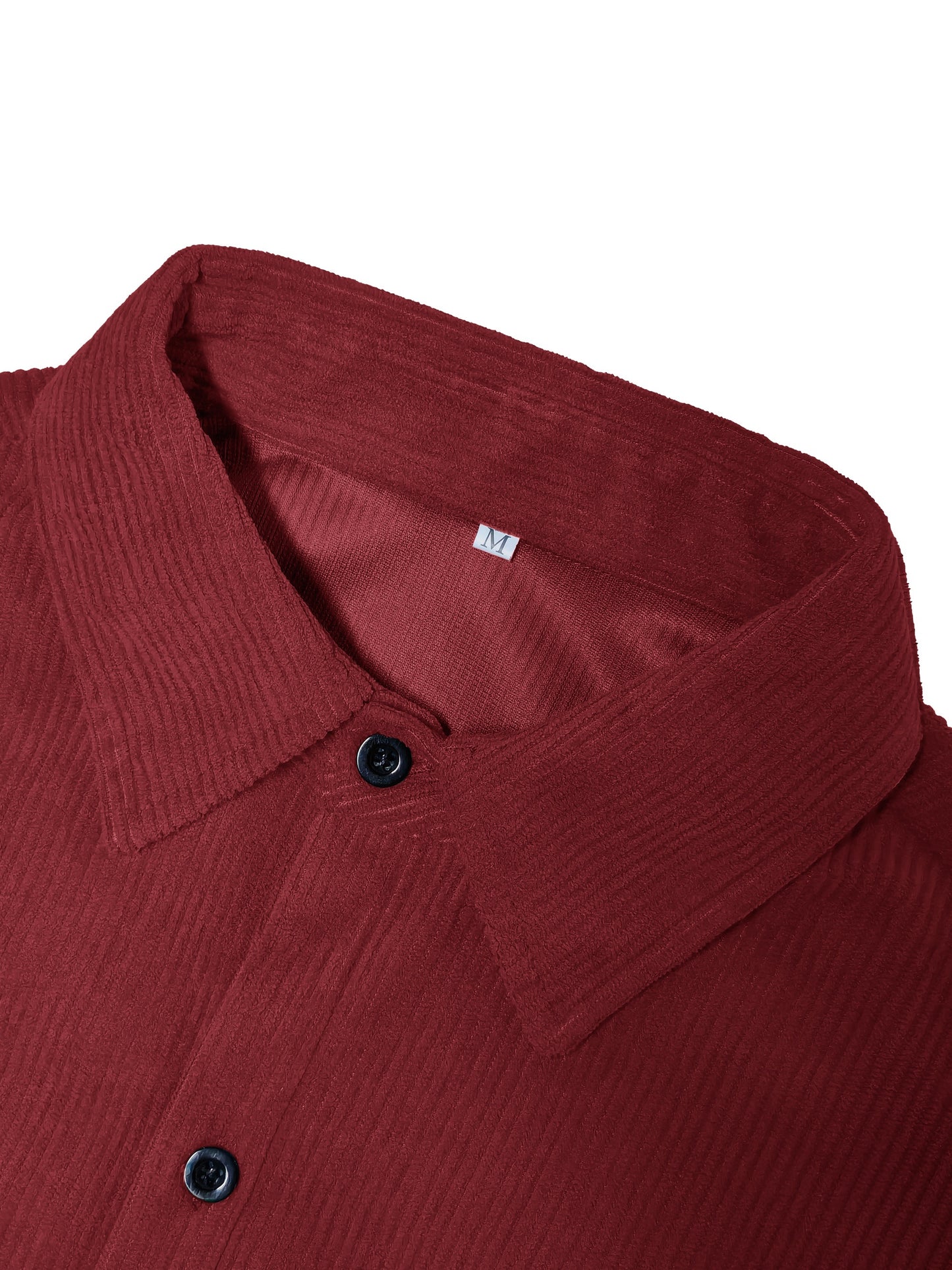 Casual men's corduroy shirt with double pockets for spring and autumn.