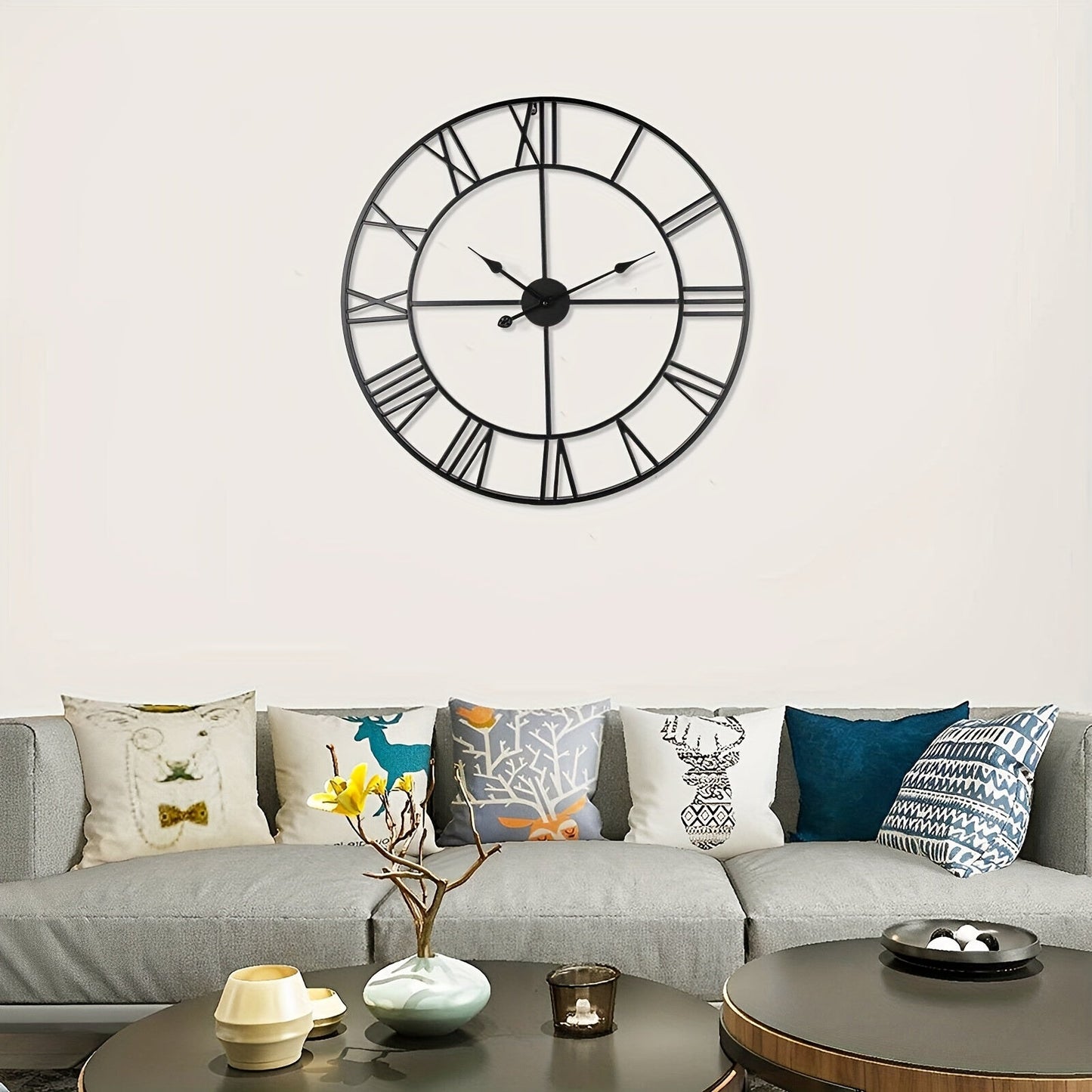 Chic Home Wall Clock, Unique Iron Art Decoration, Perfect Gift for Christmas, Halloween, and Thanksgiving Day