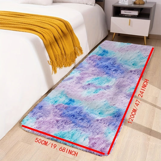 1 piece of Tie-dye Area Rug, a Dry Cleaning Floor Mat, Fluffy Indoor Decorative Carpet, Lovely and Warm Rug, perfect for Bedroom and Living Room as well as a Leisure Area Bedside Accessory.