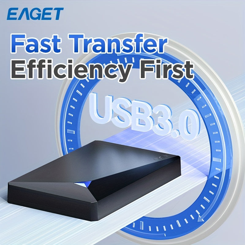 EAGET 1TB Portable Dual-Disk Hard Drive - USB 3.0 External Storage, Plug & Play for all devices - Perfect birthday gift.