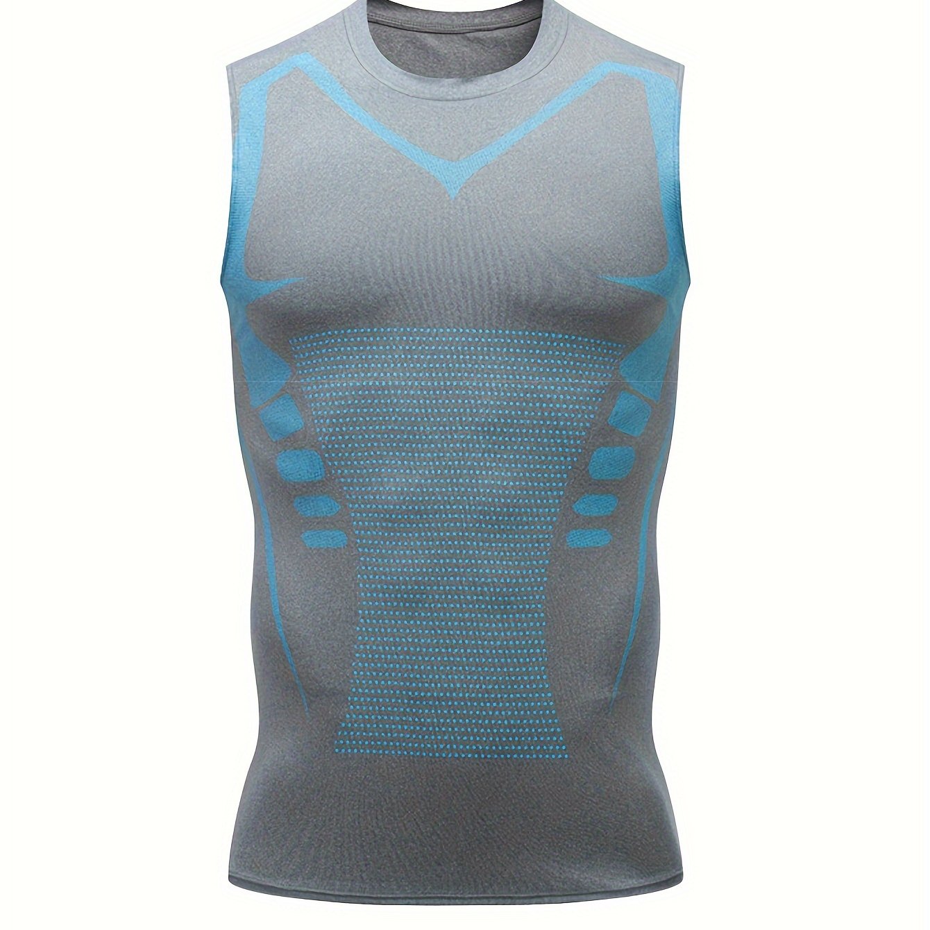 Men's sports compression tank top for basketball and athletic training, featuring moisture-wicking stretch fabric and breathable design for fitness.