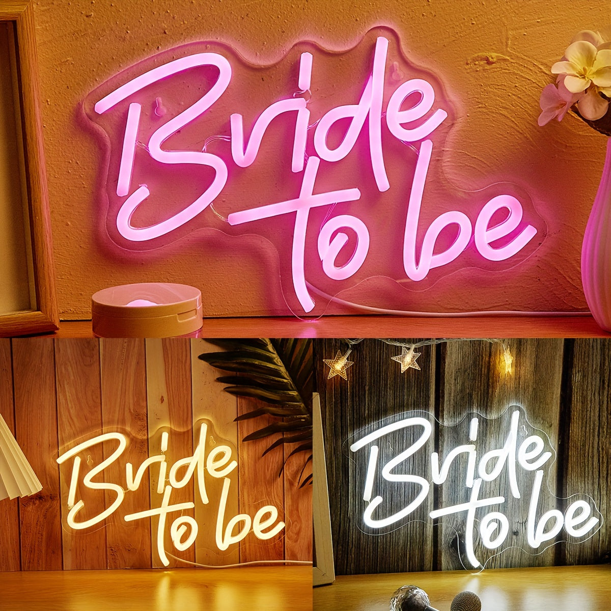 Bride To Be LED Neon Sign, USB Powered, Wall Decoration for Bedroom and Events.