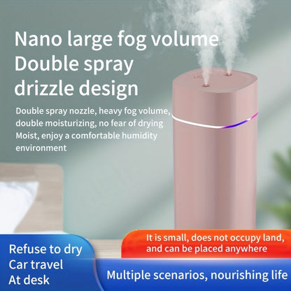 600ml USB Ultrasonic Air Humidifier for Home or Office, Dual Mist, Quiet Operation, Aromatherapy Compatible