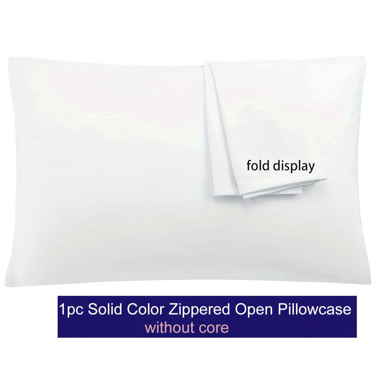 Breathable Microfiber Pillowcase with Zipper Closure- Solid Color, Various Sizes Available, Soft Texture