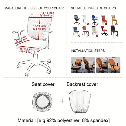 Set of 2 waterproof chair covers made of stretchable corn velvet for furniture protection and added style and comfort in living room, office, and home decor.