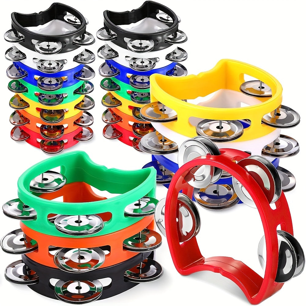 Plastic hand tambourine with 4 bells and ABS construction for musical performances. Great for parties, concerts, and Eid celebrations.